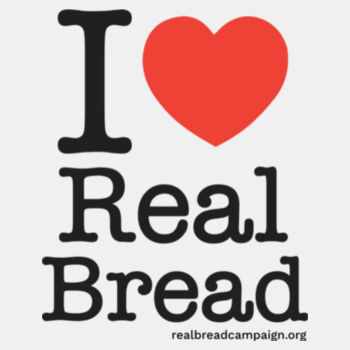 I ❤ Real Bread - Stacked Design - Mens White Organic T-Shirt Design